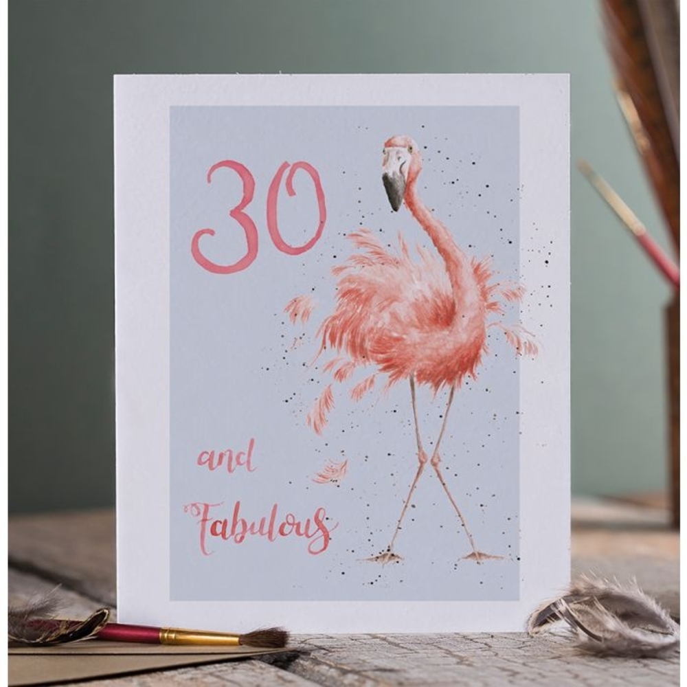 Flamingo Greeting Card - 30 and Fabulous - Picture 2 of 3